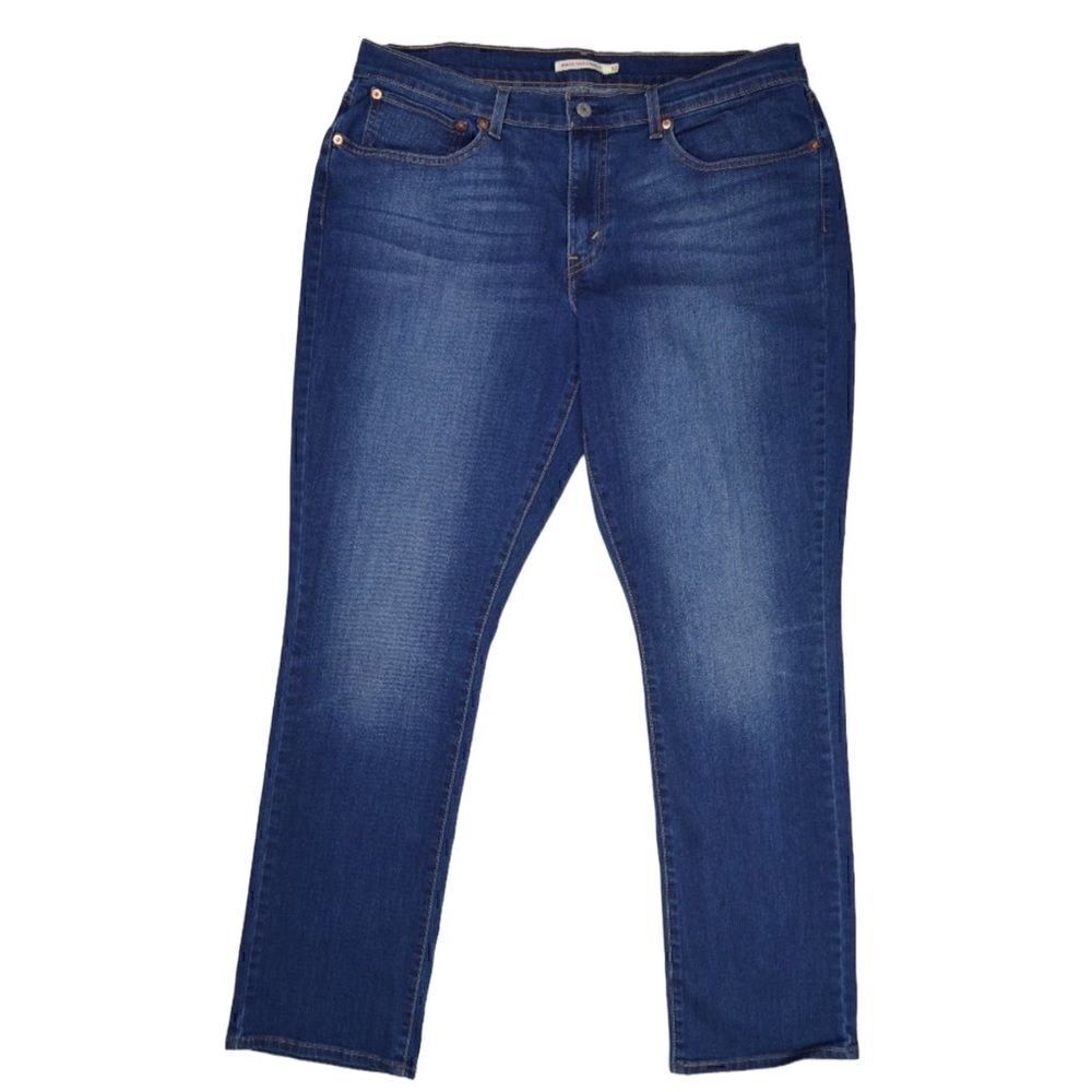 Levi's- Women’s Medium Dark Wash 414 Relaxed Straight Jeans, Plus Size 33